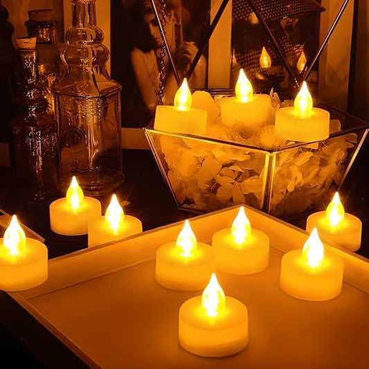 Battery Operated LED Candle Diya Decorative Lights Pack of 12